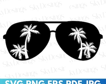 Palm Tree Sunglasses SVG, Beach Sunglasses SVG, Summer Svg, Vacation Svg, Beach Svg, Beach Vibes Svg, Vacation Shirt Svg, Sunglasses Svg