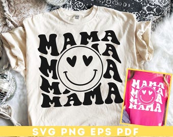 Mama SVG, Retro Mama SVG, Koszulka Mama SVG, Szczęśliwa Twarz Mamy SVG, Życie Mamy SVG, Dzień Matki SVG, Mama SVG, Bluza Mama, Groovy Mama SVG,