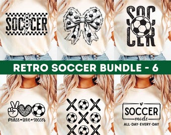 Retro Soccer SVG Bundle: Shirt Designs, Mom, Team (Digital Download)