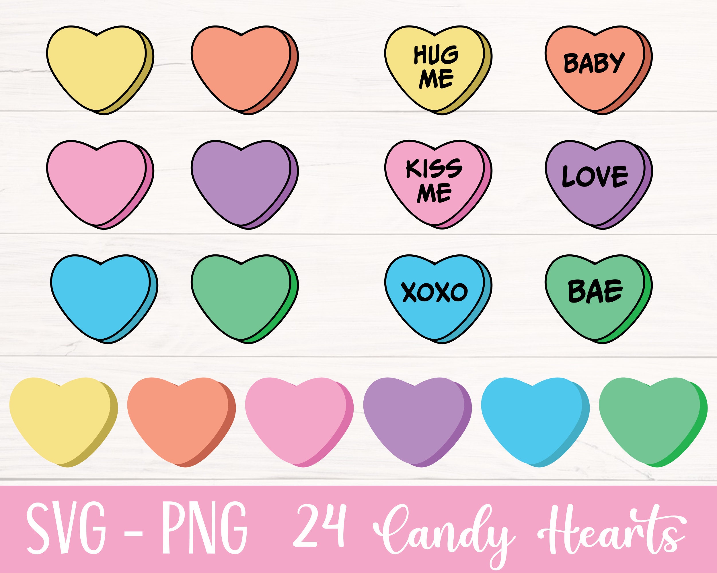 CANDY HEART SVG Conversation Hearts Svg Candy Hearts Etsy