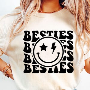 Besties SVG, Mejores amigos Svg, Camiseta Besties Svg, Besties Cara feliz Svg, Amigos Svg, Amistad Svg, Camiseta Besties Svg, Bestie PNG