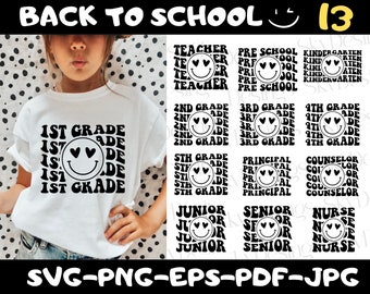 Back to School SVG Bundle, Teacher Svg, Grade Level Svg, Hello School Svg, School Grades Svg, Teacher Shirt Svg, Kids, School Shirt Svg, Png
