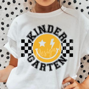 Kindergarten SVG, Kindergarten Shirt SVG, Hello Kindergarten SVG, Back to School Svg, Checkered, Lightning Bolt, First Day of Kindergarten