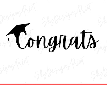 Congrats SVG-PNG, Graduation Svg, Cake Topper Svg, Graduate Svg, Graduation Cap Svg, Celebrate, Proud Grad Svg, Congratulations Graduate Svg