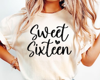 Sweet Sixteen SVG, 16th Birthday Svg, Birthday Girl Svg, Sweet 16 Svg, Birthday Shirt Svg, Png, (Digital Files)