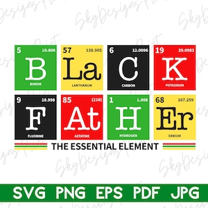 Père noir SVG PNG, l'élément essentiel, Svg papa noir, Svg du mois de l'histoire des Noirs, Juneteenth Svg, roi noir Png, Svg fête des pères