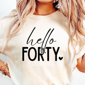 Hello Forty SVG、40歳の誕生日 SVG、Hello Forty シャツ SVG、40歳の誕生日 SVG、40歳の誕生日シャツ SVG、40歳の誕生日 SVG、誕生日シャツ SVG