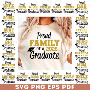 Stolze Familie von 2026 Graduate SVG, 2026 Graduierung SVG-Bundle, Senior Familie svg, stolze graduierten Familie svg, Klasse von 2026, Graduierung svg Bild 6