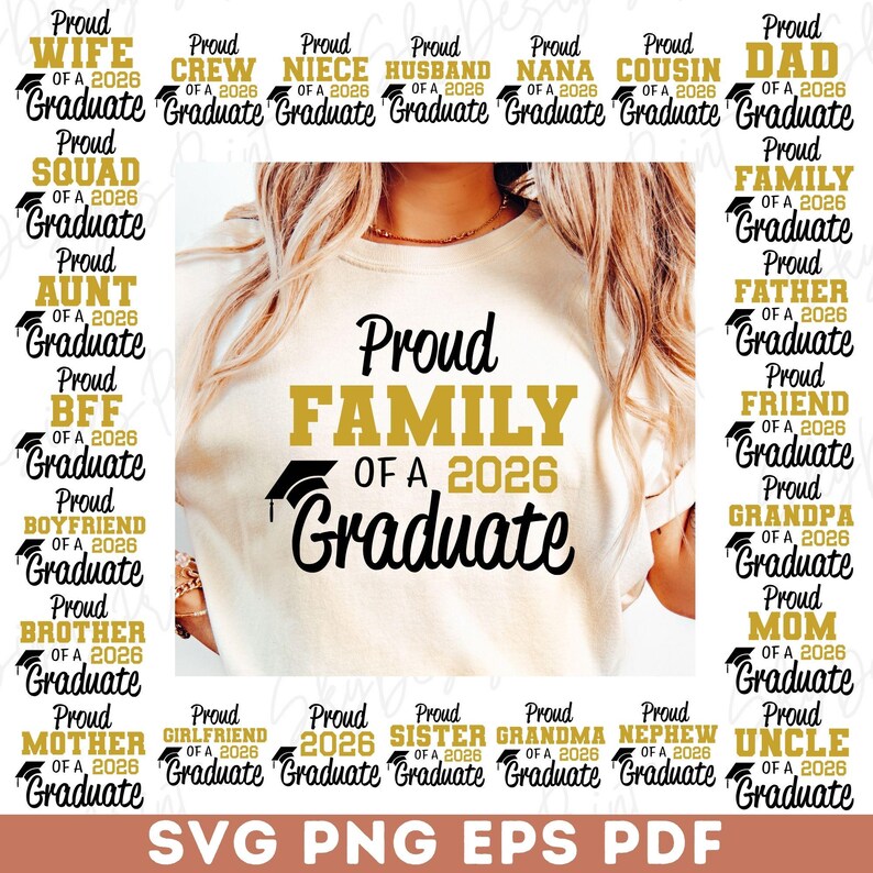 Stolze Familie von 2026 Graduate SVG, 2026 Graduierung SVG-Bundle, Senior Familie svg, stolze graduierten Familie svg, Klasse von 2026, Graduierung svg Bild 6