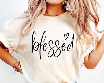 Blessed SVG, PNG, Blessed Heart, Blessed Word Svg, Religious Svg, Thanksgiving Svg, Thankful Svg, Blessed Cut File, Blessed Word Cut File