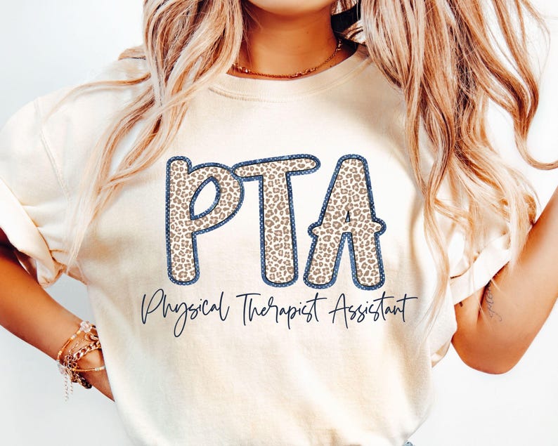 Pta Lettering Physical Therapist Assistant Png, Leopard Print PTA Shirt Design ...