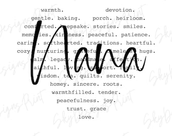 Nana-Wörter SVG, Nana-Herz-Svg, Nana-Shirt-Svg, Nana-Valentinstags-Svg, Muttertagsgeschenk, Nana-Lebens-Svg, Gesegnete Nana-Svg, Eine geliebte Nana-Svg
