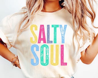 Salty Soul Summer SVG: Design di maglietta da spiaggia in difficoltà (download digitale)