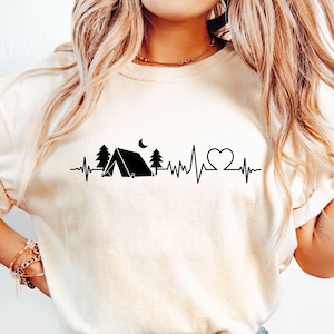 Camping Heartbeat SVG, Camper SVG, Camping SVG, Camper Shirt Svg, Camping Shirt Svg, Camp Life Svg, Adventure Svg, Funny Camping Svg