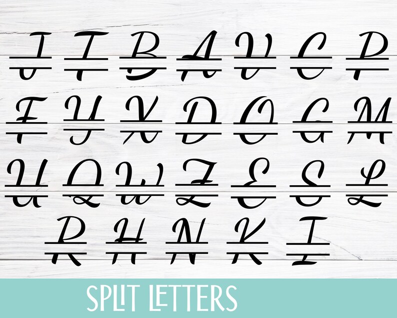 Split Monogram Alphabet SVG, Floral Wreath SVG Bundle (digital Download ...