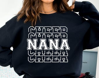 Cheer Nana SVG, Cheer Nana Shirt Svg, Cheerleader Nana Svg, Cheerleading Svg, Varsity, Stacked, Cheer Nana Png, Nana Svg, Cheer Family Svg