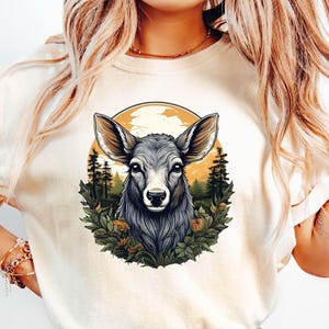 Deer Head PNG: Hunting Sublimation Design for T-Shirts (Digital Download)