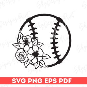 Blumen-Baseball SVG, Baseball-Svg, Softball-Svg, Blumen-Baseball-Svg, Baseball-Shirt-Svg, Baseball-Mama-Svg, Softball-Mama-Svg, Mädchen-Baseball