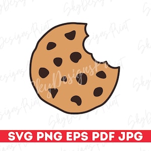 Cookie SVG, Chocolate Chip Cookie SVG, Cookie Clipart, Cookie Cut File, Svg Files For Cricut, Instant Download, Digital Download