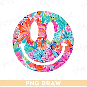 Floral Happy Face PNG, Boho Floral Png, Flowers Smile Png, Spring Flowers, Trendy Summer Smile Face Png, Summer Vibes, Smile Face Shirt Png