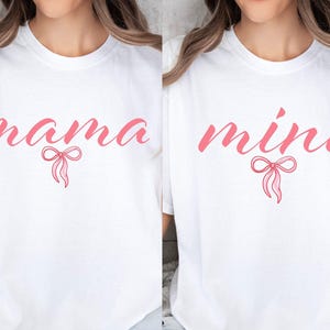 Mama Mini Coquette SVG, Mama Mini Bow PNG, Mama e Mini Svg, Mama Mini Matching Shirts Svg, Mommy and Me Svg, Dia das Mães Svg, Laço Rosa Svg