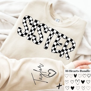 Schwester PNG, karierte Schwester Png, personalisierte Schwester, Schwester Shirt Png, Schwestern SVG, Sibling svg, Schwester Squad svg, Schwester Sublimation