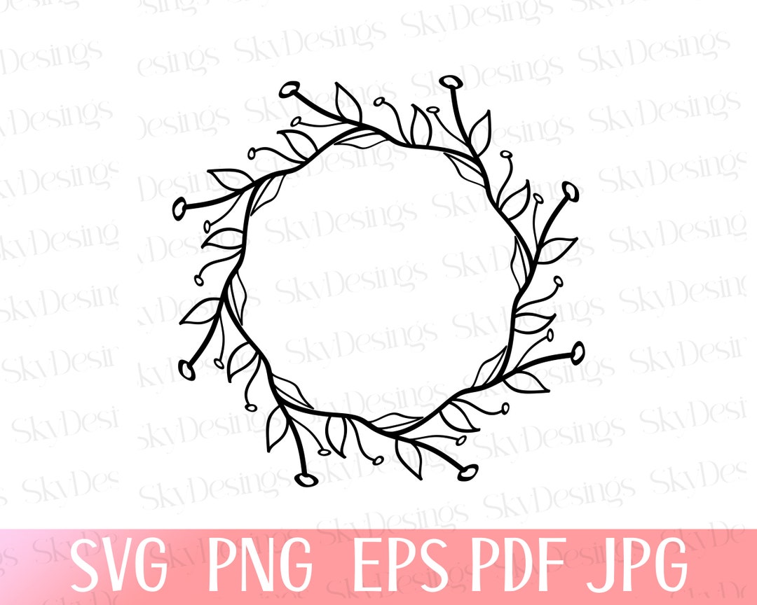 Wreath Svg Floral Wreath Svg Frame Svg Floral Frame Svg - Etsy