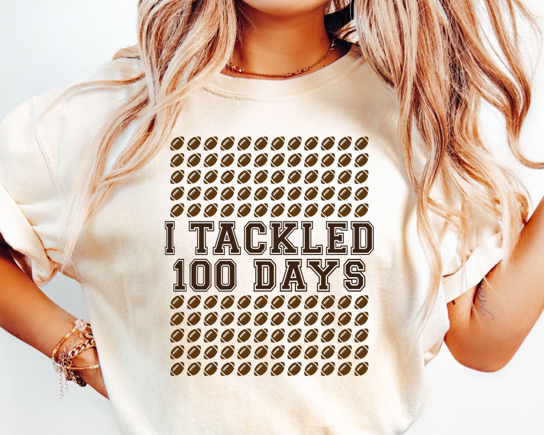 100 Days of School SVG, I Tackled 100 Days SVG, Football Svg, 100th Day ...
