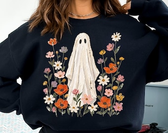 Wildflowers Ghost PNG, Boho Floral Halloween, Spooky Season Png, Spooky Floral Ghost, Sublimation Design, Preppy Fall Png, Halloween Ghost