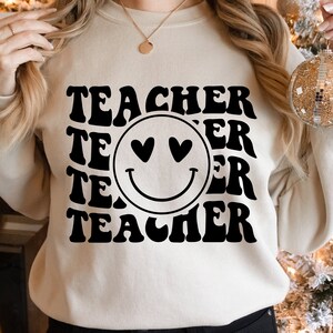 Teacher SVG, Teacher Shirt Svg, Teacher Happy Face Svg, Teacher Png, Teacher Appreciation Svg, Teacher Life Svg,Retro Teacher Svg,School Svg image 5