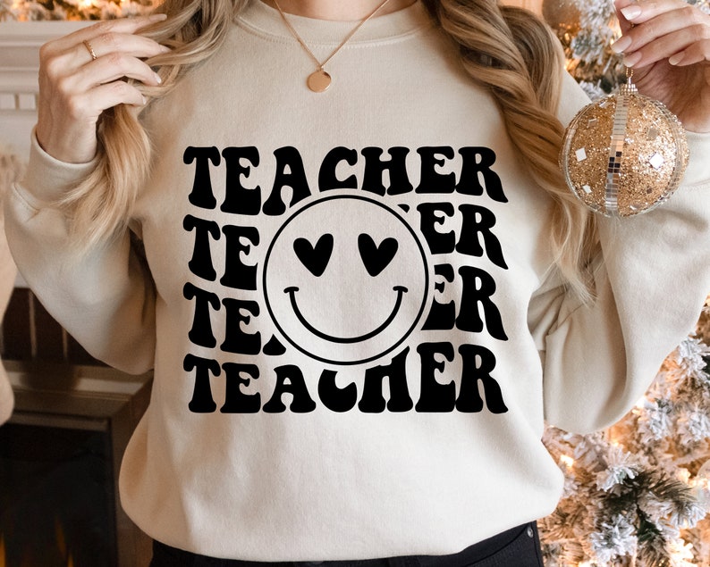 Teacher SVG, Teacher Shirt Svg, Teacher Happy Face Svg, Teacher Png, Teacher Appreciation Svg, Teacher Life Svg,Retro Teacher Svg,School Svg image 5