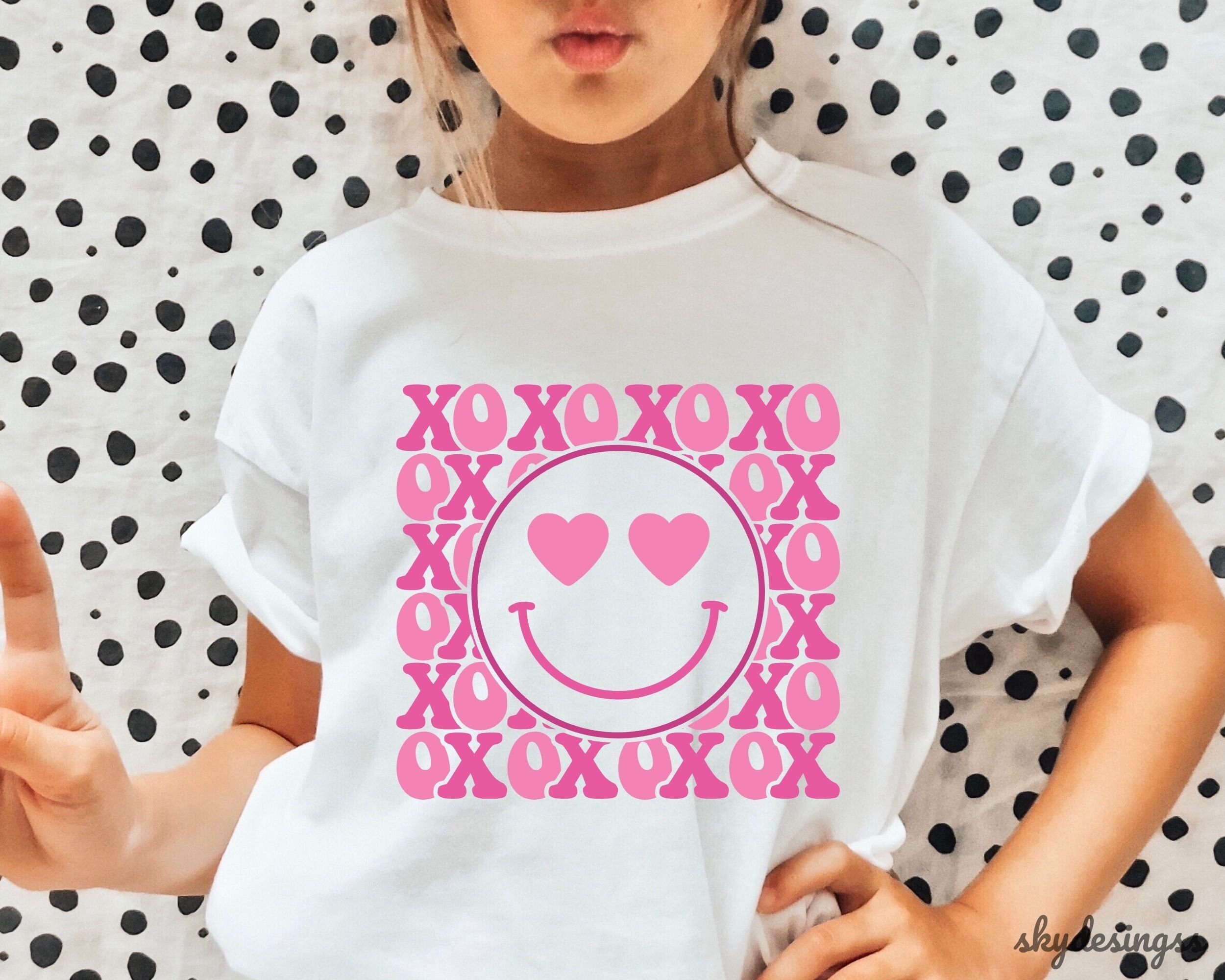 Happy Face SVG, Love Happy Face SVG, XOXO Svg, Valentine Shirt Svg ...
