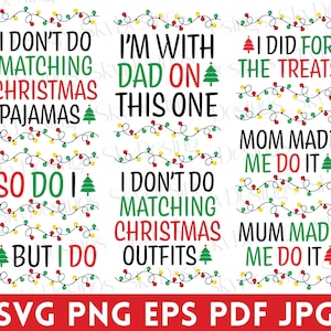 Eu não faço roupas de Natal combinando SVG, Natal em família Svg, Camisa de Natal combinando Svg, Camisas de Natal em família Svg, Natal engraçado