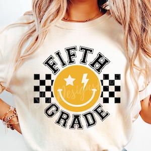 Vijfde leerjaar SVG, terug naar school Svg, 5e leerjaar PNG, leraar Svg, Hallo 5e leerjaar, geruit, 5e leerjaar Shirt Svg, eerste dag van school Svg