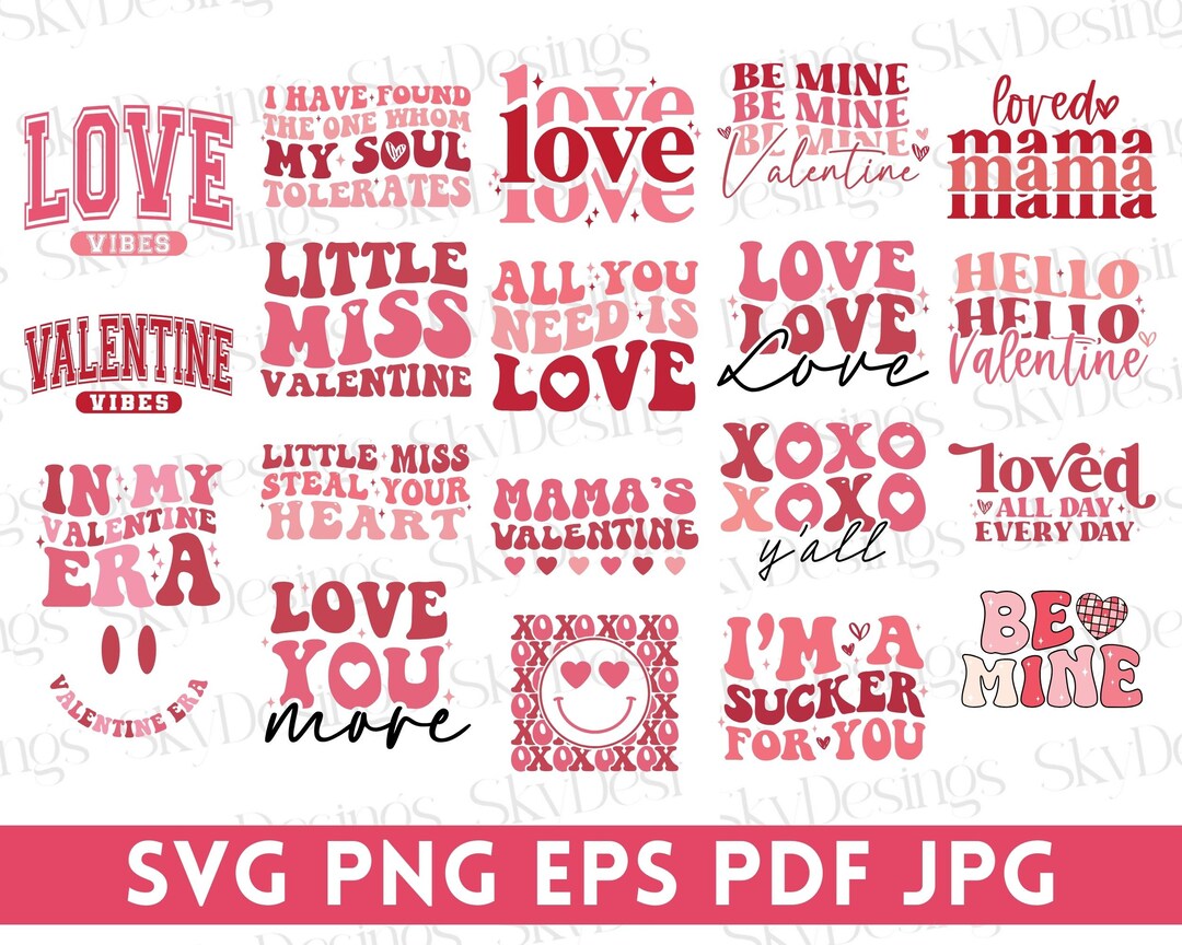 Retro Valentine SVG PNG Bundle, Valentines Png, Valentine Shirt Svg ...