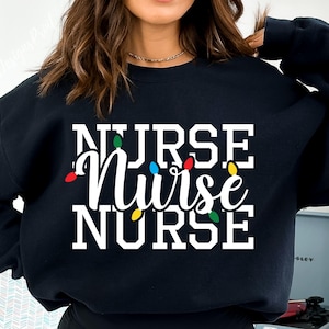 Nurse Christmas SVG, Nurse Christmas Shirt Svg, Merry Nurse Svg, Nurse Holiday Svg, Christmas lights Svg, Nurse Svg, Merry Christmas Svg