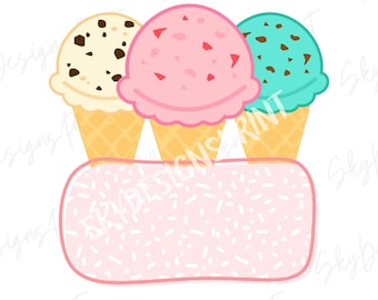 Eis Monogramm PNG: Personalisierter Namensrahmen (Digitaler Download)