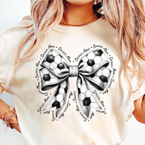 Soccer Mom Coquette Bow PNG: Shirt Design (Digital Download)