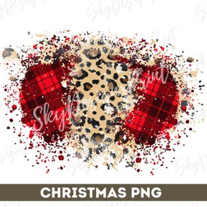 Plaid de Noël léopard et buffle sublimation de fond PNG, motif léopard png, motif écossais rouge Png, cadre, fond de Noël png