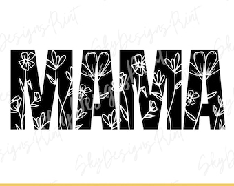 Mamá con flores silvestres SVG, Mamá PNG, Mamá floral Svg, Mamá camiseta Svg, Mamá flor Svg, Día de la Madre Svg, Mamá sublimación, Mamá vida Svg, Flor