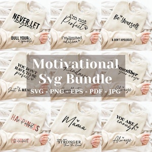 Motivierende SVG PNG Bundle, Selbstliebe SVG, inspirierende Ärmel Sweatshirt Design SVG Bundle, ermächtigte Frauen SVG, positive Zitate SVG Png