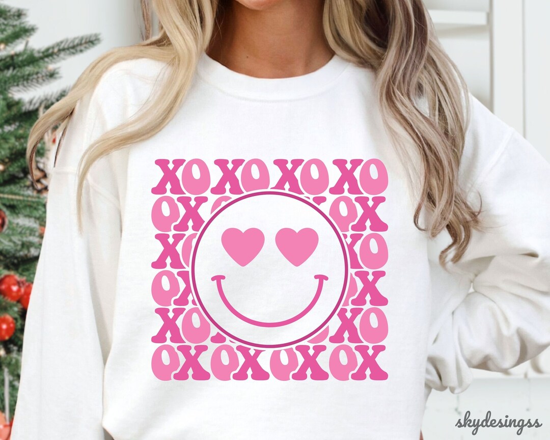 Happy Face SVG, Love Happy Face SVG, XOXO Svg, Valentine Shirt Svg ...