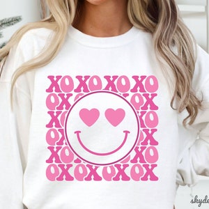 Cara Feliz SVG, Amor Cara Feliz SVG, XOXO Svg, Camisa de San Valentín Svg, Amor Corazón Svg, San Valentín Svg, Corazón Png, Día de San Valentín Svg,Cricut Svg