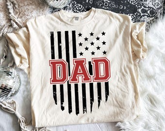 Flaga USA w formacie SVG dla taty, patriotyczna grafika na Dzień Ojca, prezent dla taty z USA, podziękowania dla ojca w formacie SVG, pliki do cięcia SVG z okazji 4 lipca, koszulka z motywem rodzinnej dumy w formacie SVG w formacie PNG