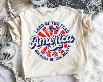 Vaterhaftes Amerika SVG PNG: Land der Freiheit, 4. Juli (Digitaler Download)