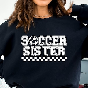Soccer soeur SVG, damier, football soeur Svg, football Svg, football soeur chemise Svg, Cheer Sister, Soccer shirt Svg, Game Day Soccer Sister