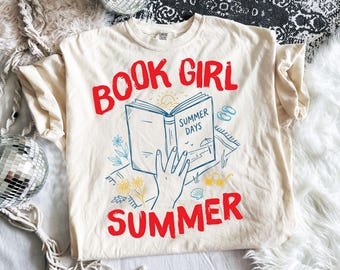Book Girl Summer SVG, Book Lover Png, Summer Reading Png, Beach Reader Design, Fantasy Reader Clipart, Coastal Bookish Png, Book Club Svg