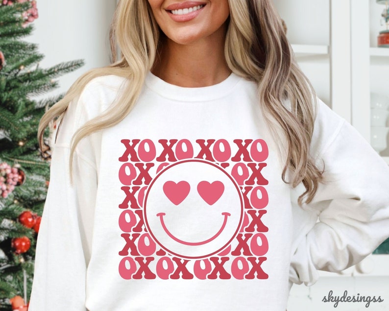 Valentines SVG, XOXO Svg, Love Happy Face Svg, Valentine Shirt Svg ...
