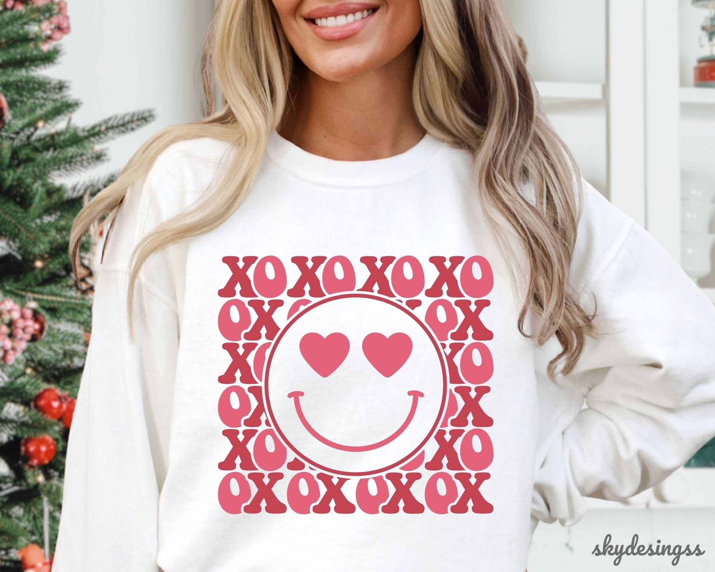 Valentines SVG, XOXO Svg, Love Happy Face Svg, Valentine Shirt Svg ...