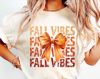 Retro Fall PNG, Fall Vibes PNG, Fall Coquette Bow Png, Fall Shirt Png, Autumn Png, Fall Autumn Design, Trendy Fall Png, Thanksgiving Png